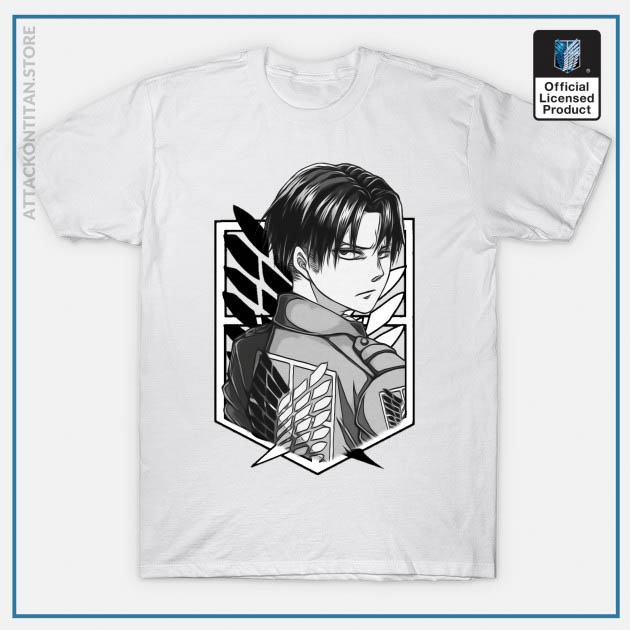 Attack On Titan T Shirt Levi Ackerman Black And White Portrait T Shirt Attack On Titan Shop 7907