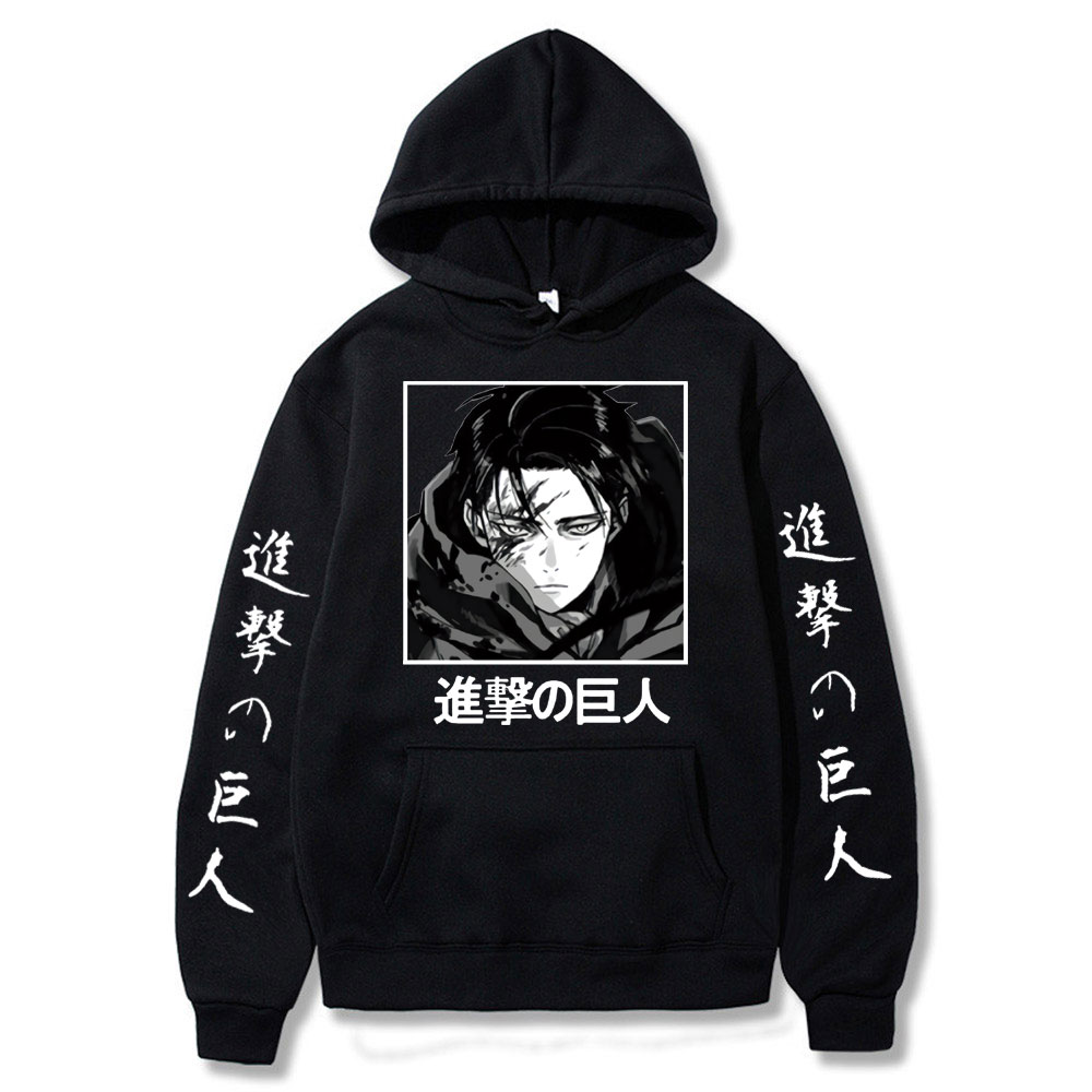 Attack on Titan Anime Hoodies Levi Ackerman Spring Hooded Swearshirts Women Men Unisex Casual Loose Pullovers 6 - Attack On Titan Store