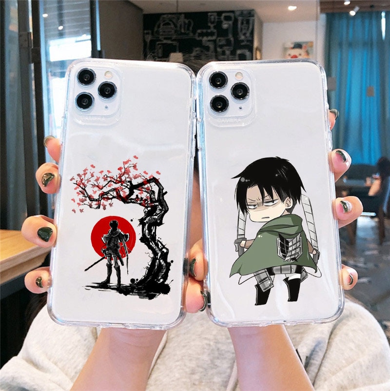 JAMULAR Japan Anime Attack On Titan Clear Phone Case For iPhone 13 12 11Pro X XS 6 - Attack On Titan Store