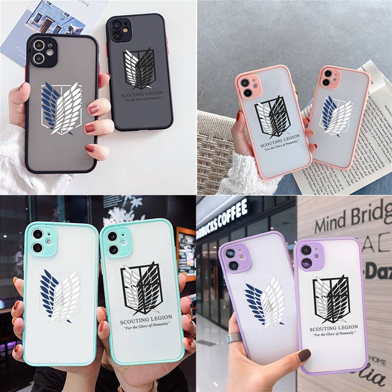 New Arrival Attack On Titan Anime Phone Case Matte Transparent for iPhone 7 8 x xs 6 - Attack On Titan Store